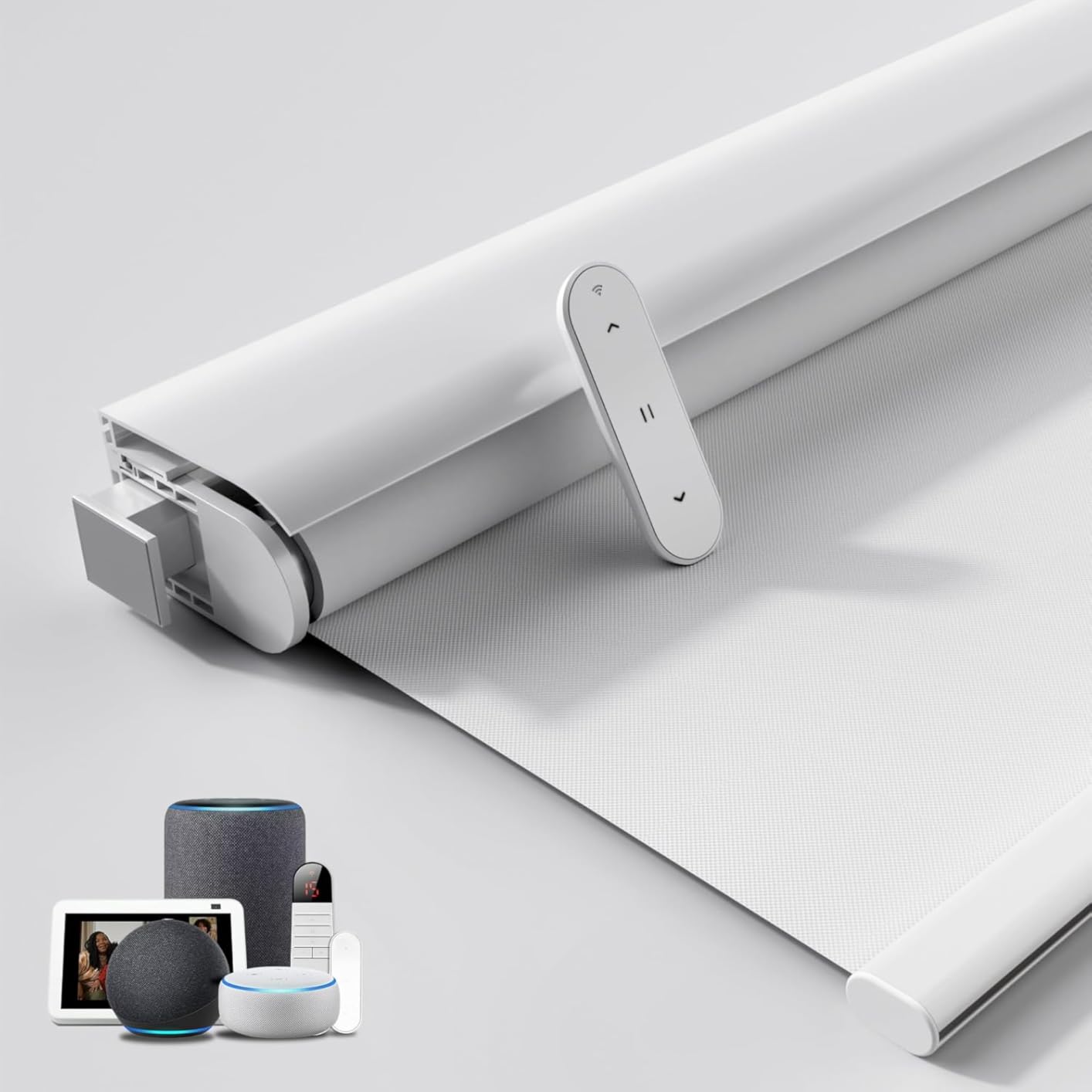 Grandekor No-Drill No Tools Motorized Blinds with Remote | 70Wx72H White customer photo 1