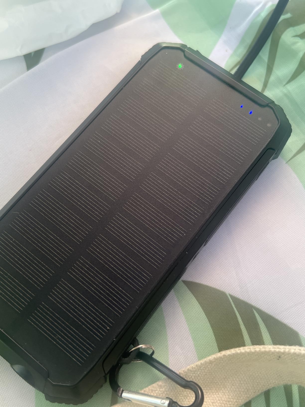 Solar Power Bank 20000mAh, Portable Charger with Built-in 3 Cables (USB-C/Lightning/Micro-USB), 15W Fast Charge, Battery Pack for iPhone Samsung Android, Solar for Emergency Only, Perfect for Camping customer photo 2