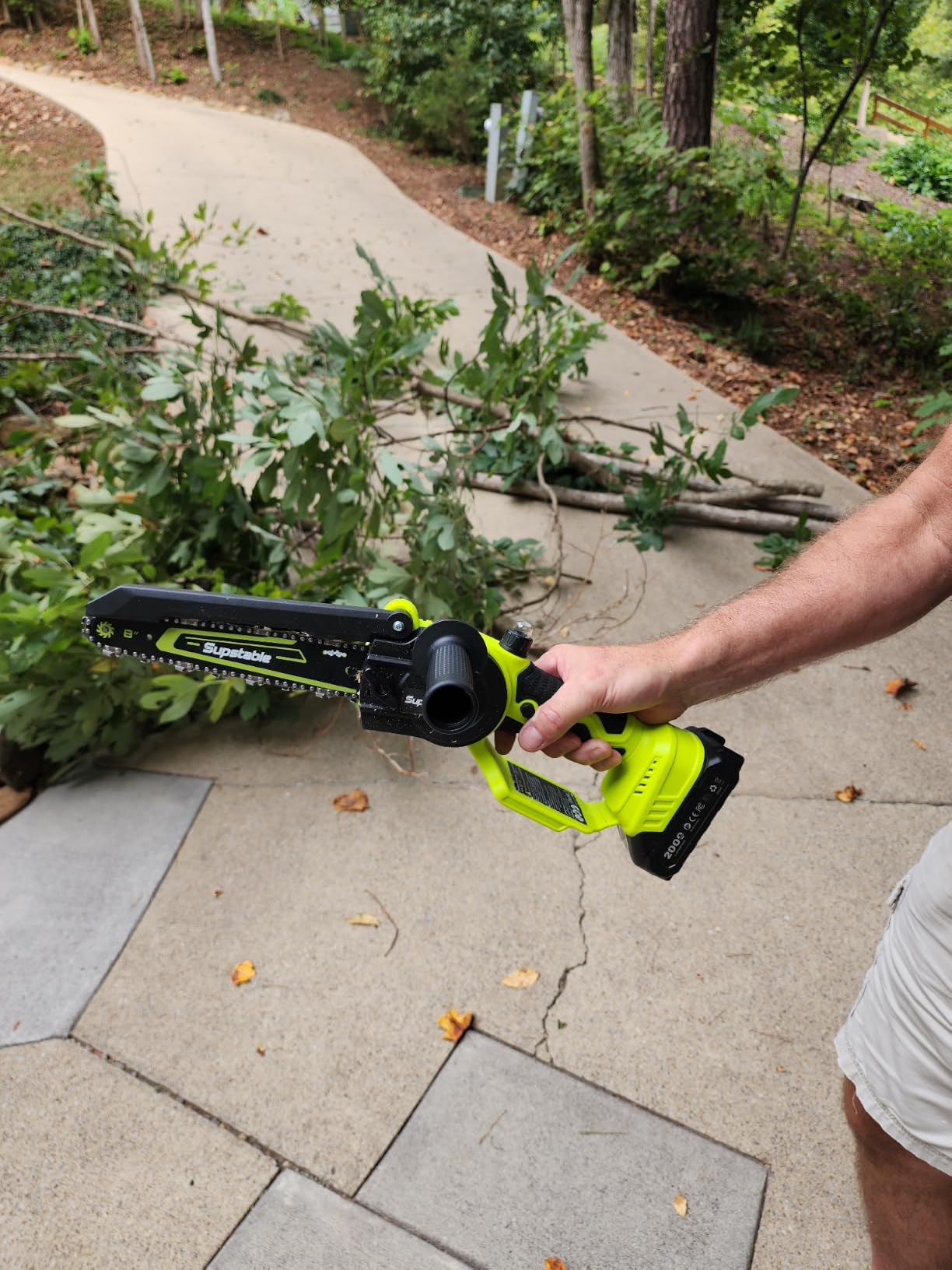 Supstable Cordless Pole Saw & Hedge Trimmer 6-in-1, Mini Chainsaw Cordless/Electric Hedge Trimmer with Extension Pole, 15Ft Reach, Extendable Tree Pruner, Bush Trimmer Limb Branch Cutter, Grass Shears customer photo 2