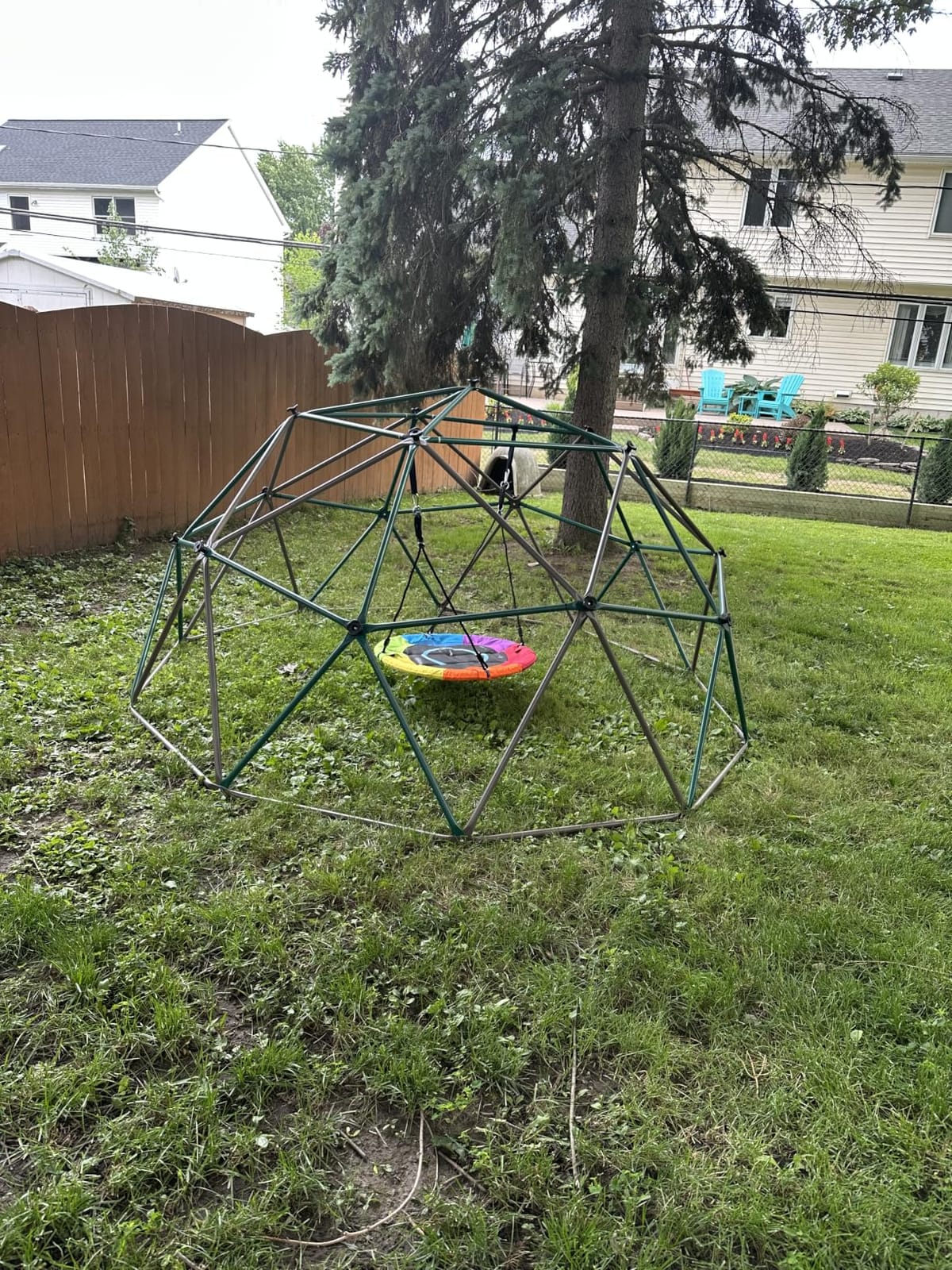Hapfan 7.2 ft Tall Climbing Dome Swing Set with Saucer Swing for Kids 3-12 customer photo 2