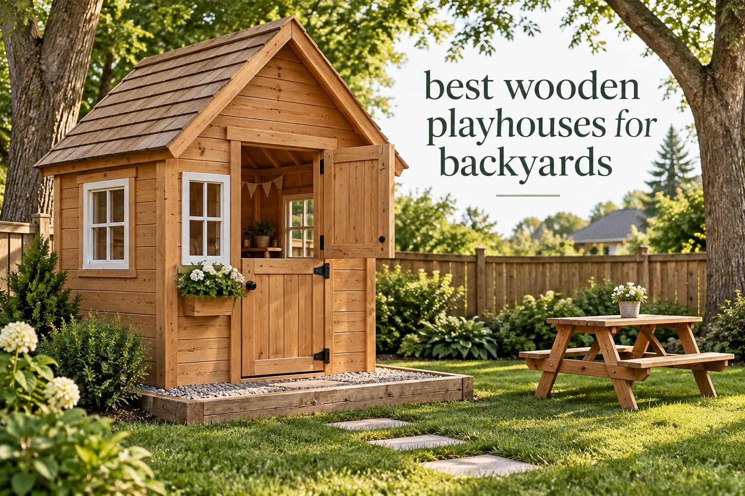 best wooden playhouses for backyards