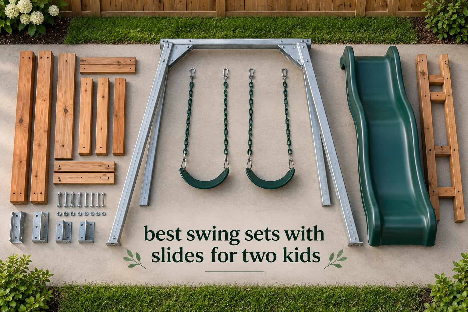 best swing sets with slides for two kids